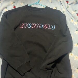 Black Graphic T-Shirt with Colorful Lettering